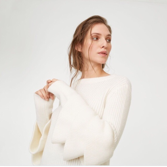 Club Monaco Asal Cream Wool Ruffle 